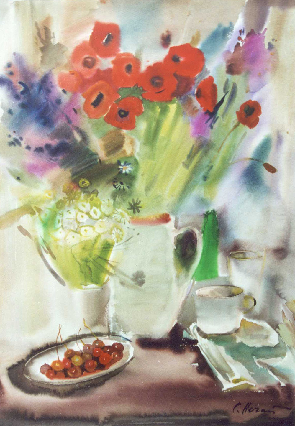 С. Нечай-Сорока. «Перші черешні». 1998. Папір, акварель